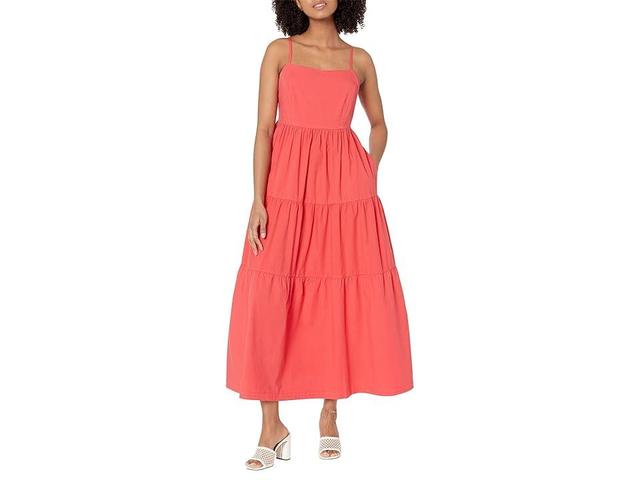 MONROW Poplin Maxi Dress (Fire Coral) Women's Clothing Product Image