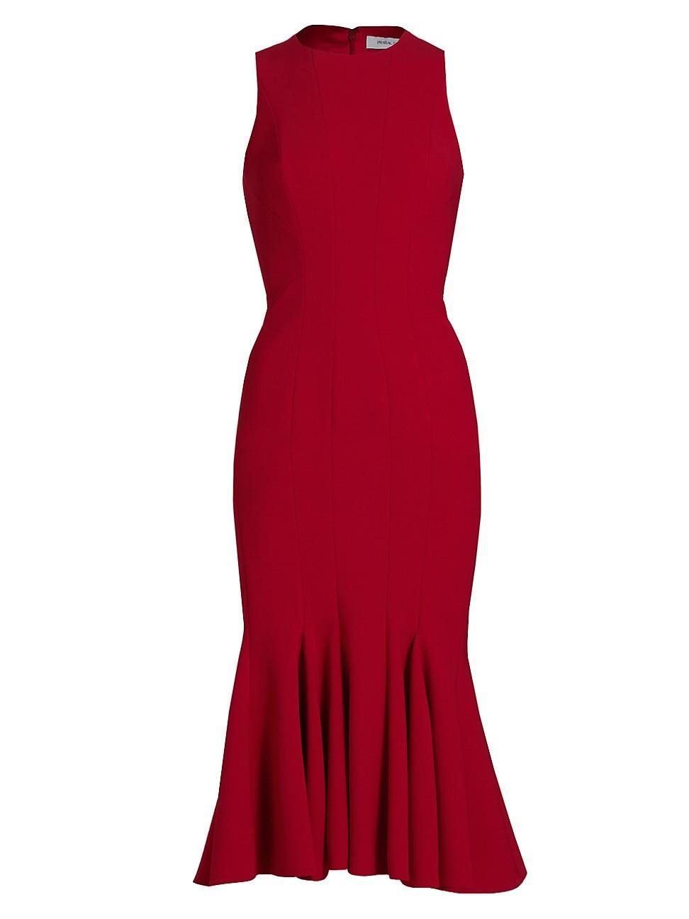 Womens Sleeveless Flared Midi-Dress Product Image