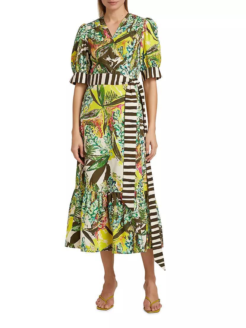 Rita Floral Cotton Wrap Dress Product Image