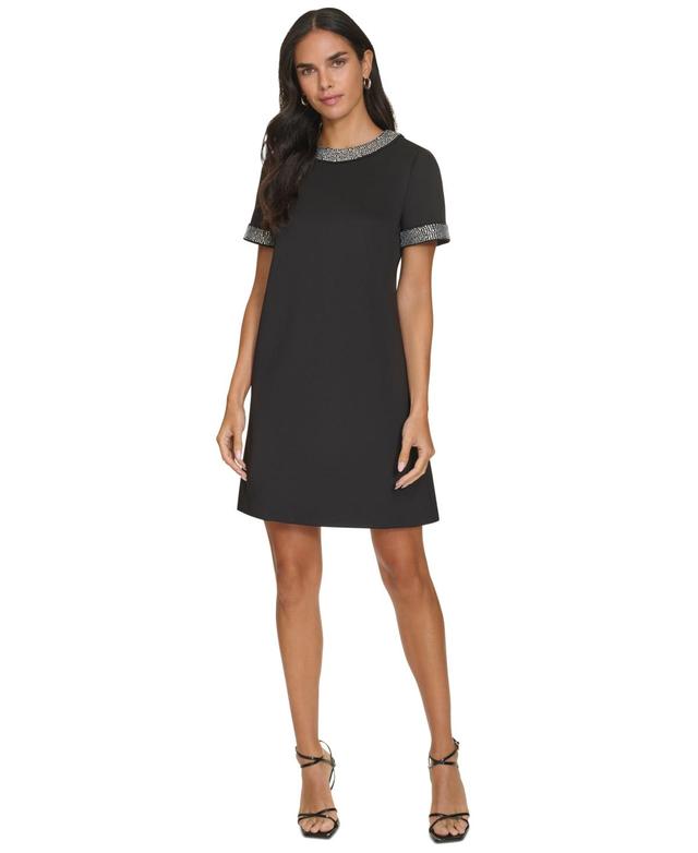 Calvin Klein Womens Embellished Short-Sleeve Dress Product Image