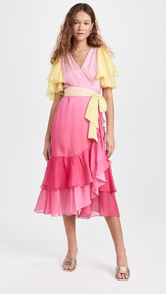 Prabal Gurung Flutter Sleeve Wrap Dress | Shopbop Product Image