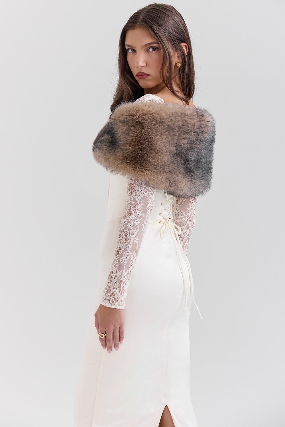 Ashly Faux Fox Fur Shawl Product Image