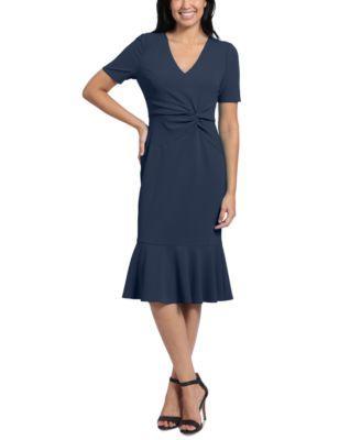 London Times Petite Twisted Sheath Dress Product Image