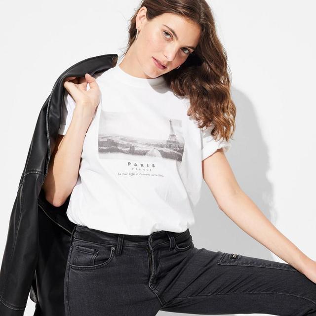 Womens Oversized Graphic T-Shirt - Wild Fable White Product Image