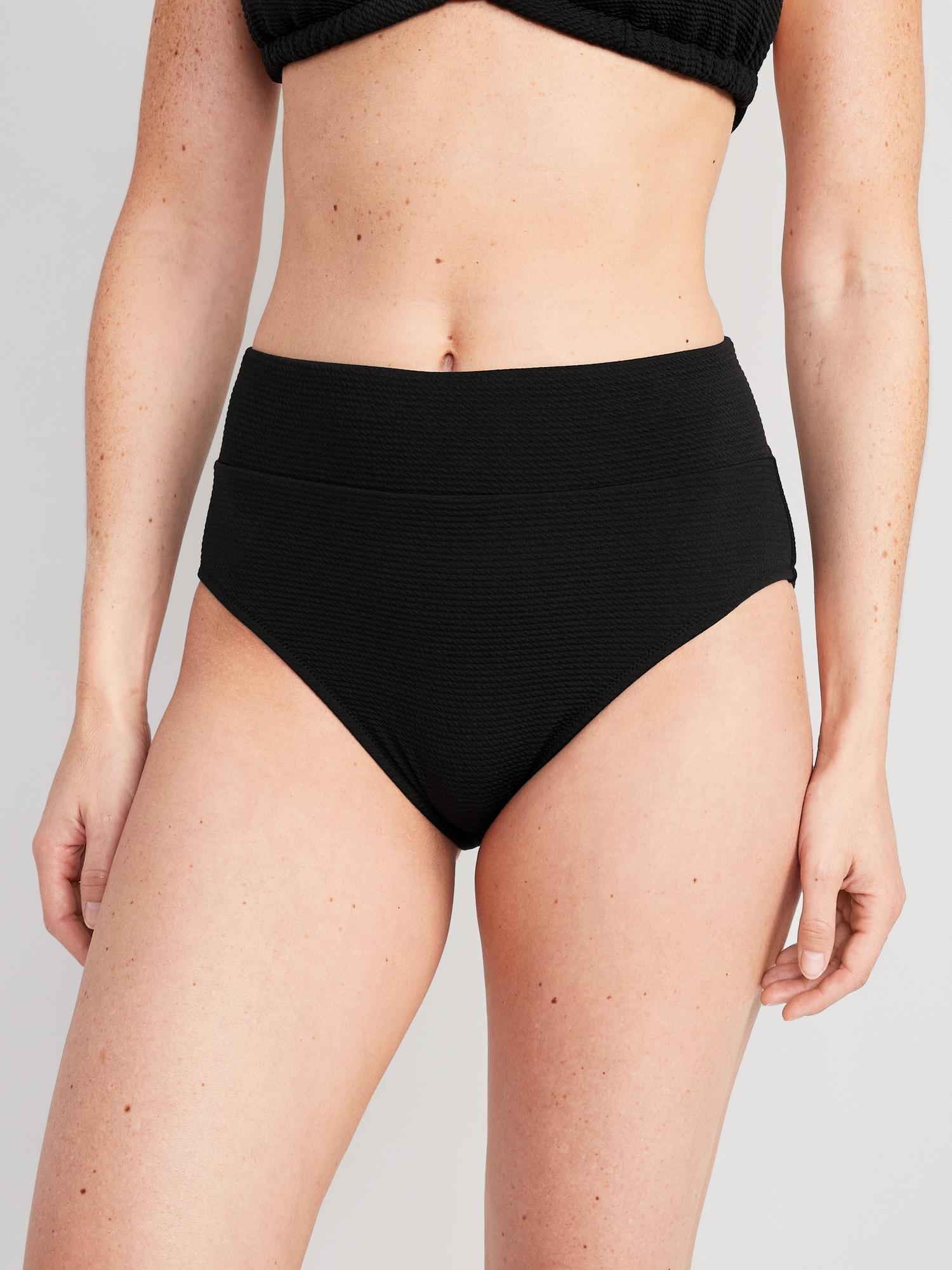 High-Waisted Pucker Classic Bikini Swim Bottoms Product Image