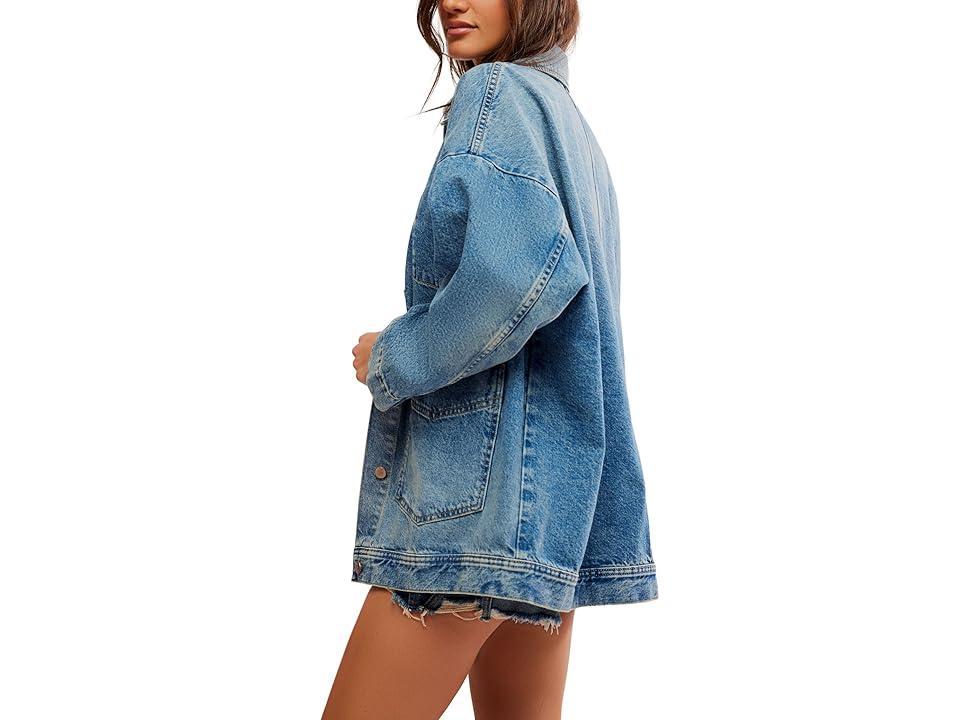 Free People Avery Denim Jacket (Got The Blues) Women's Sweater product image