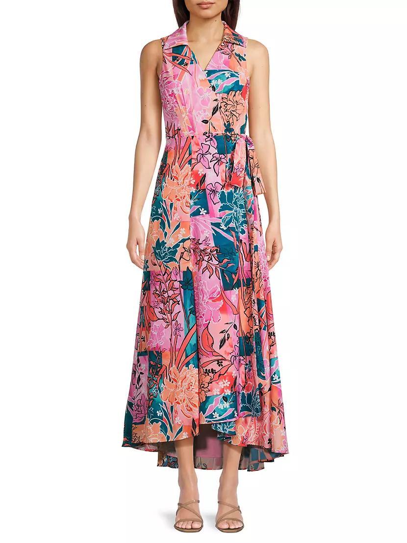 Vela Floral Sleeveless Wrap Dress Product Image