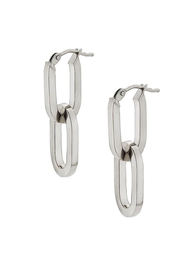 Womens 14K White Gold Shift Drop Earrings Product Image