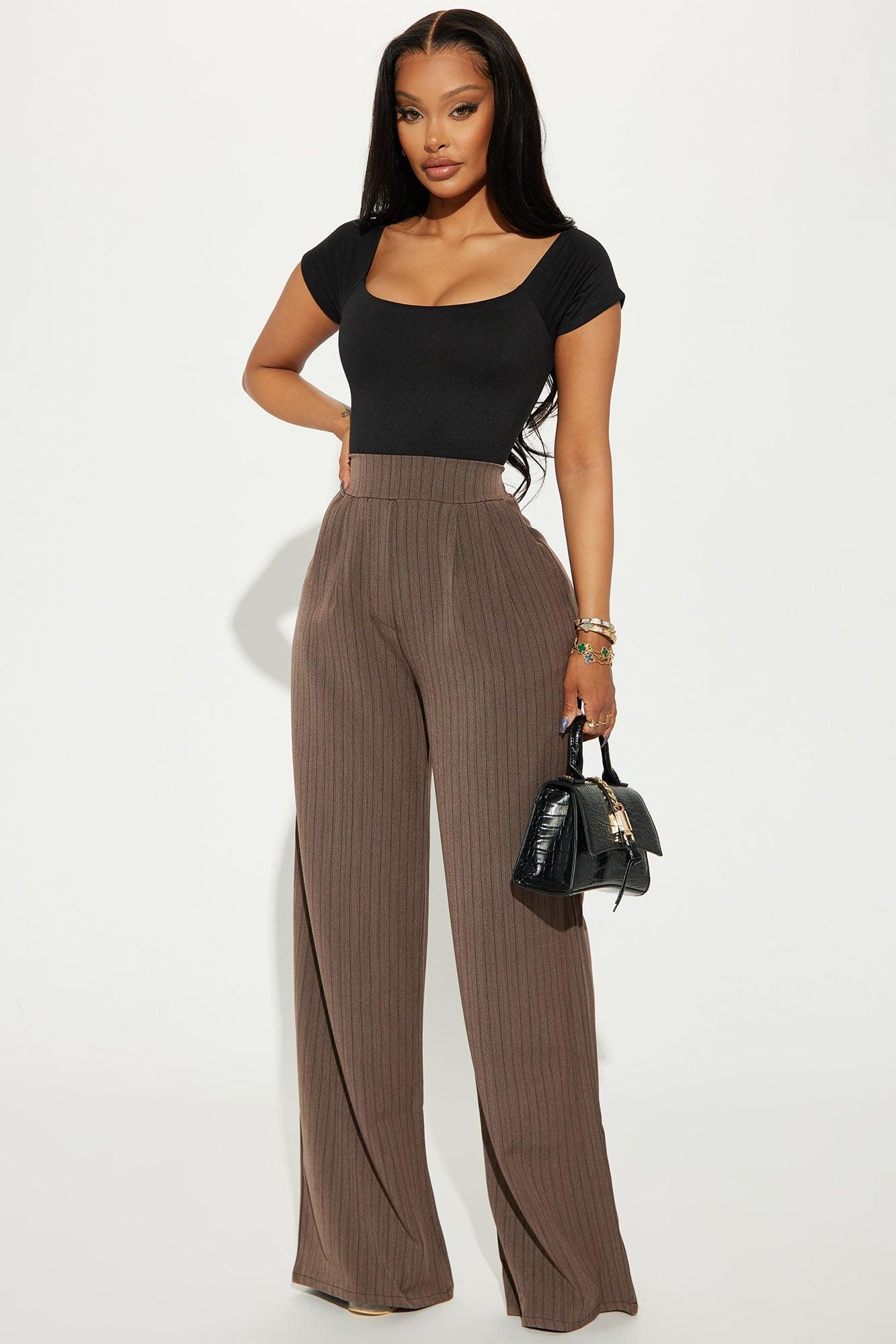 True Feeling Pinstripe Trouser - Chocolate product image