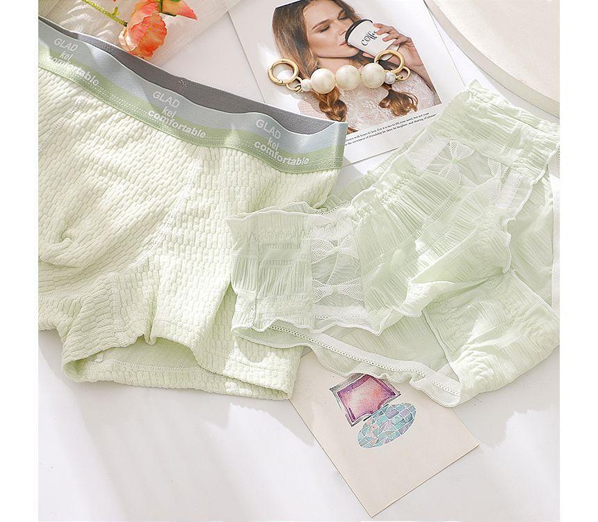 Couple Matching Set: Plain Panties + Boxers Product Image