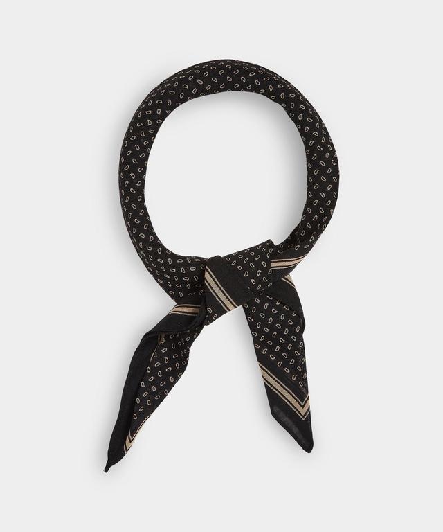 Wool Paisley Neckerchief in Black Product Image