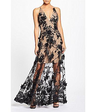 Womens Sidney Sheer Lace Gown Product Image