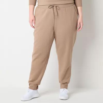 Xersion Womens Super Soft Fleece Mid Rise Plus Jogger Pant Product Image