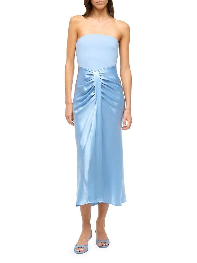 Womens Wayfaring Mix Media Strapless Midi-Dress Product Image