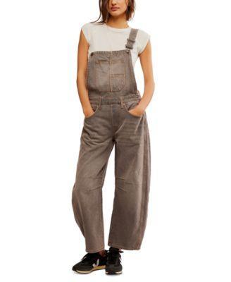 Women's Good Luck Denim Barrel-Leg Overalls Product Image