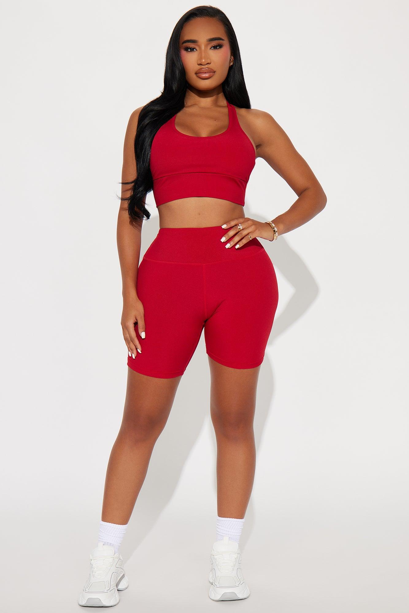 Wellness Ribbed Bra Top - Red Product Image