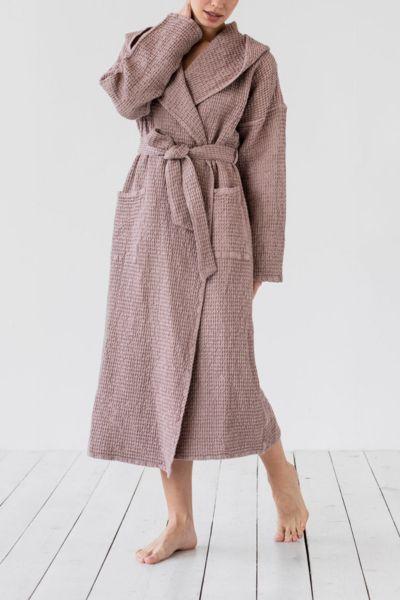 MagicLinen Waffle Hooded Bath Robe Womens at Urban Outfitters Product Image