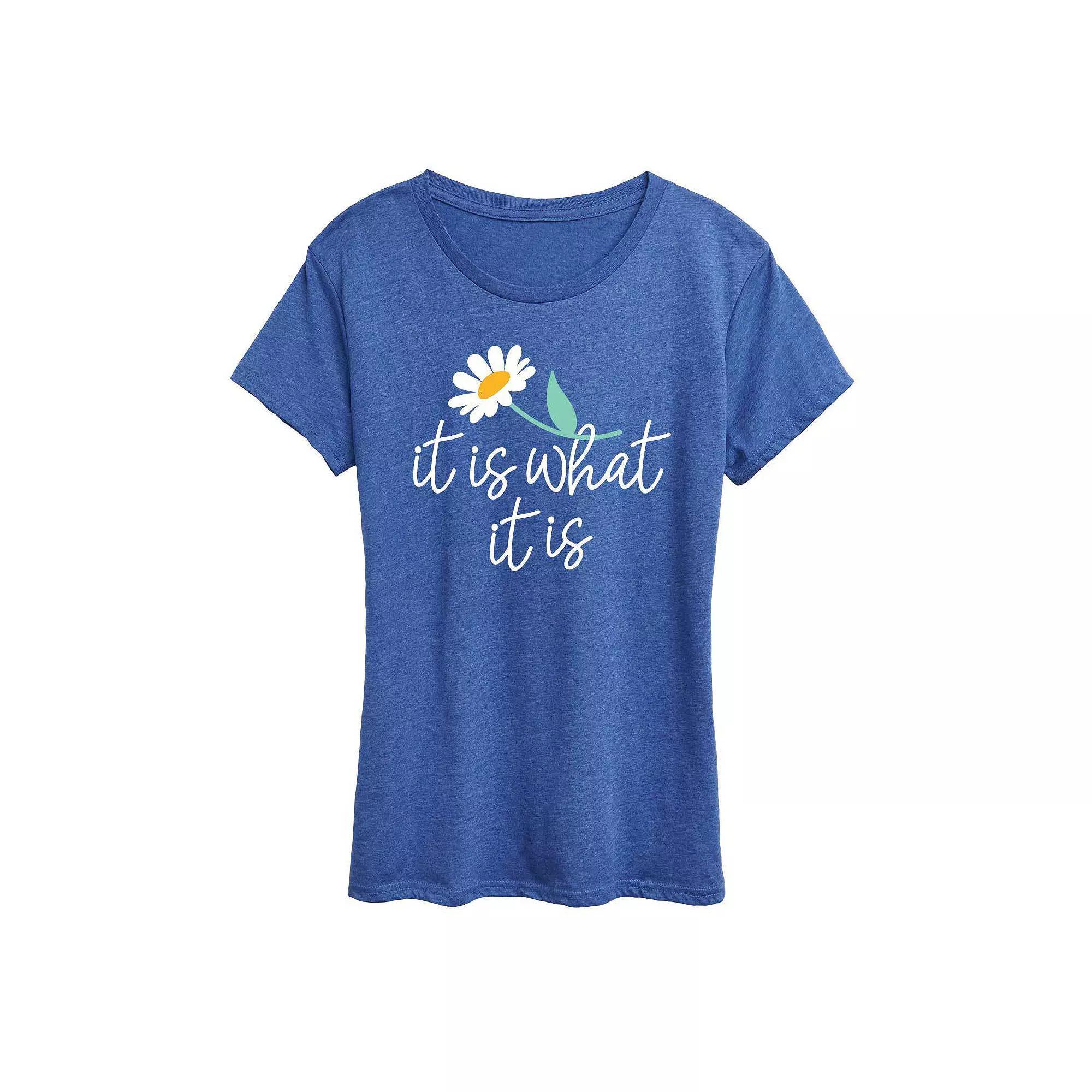 Women's It Is What It Is Graphic Tee, Girl's, Size: XL, Grey Royal Blue Product Image