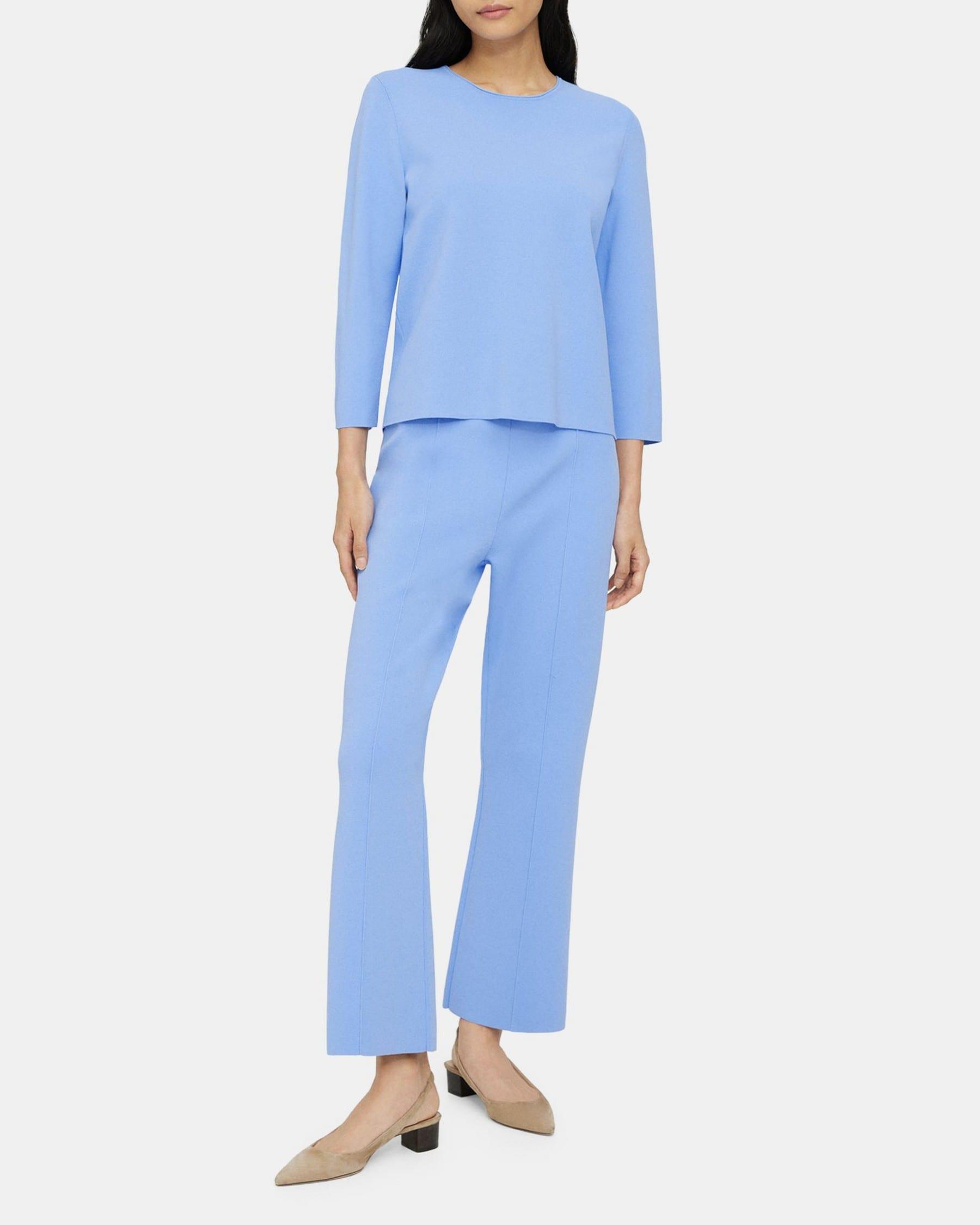 Cropped Flare Pant in Crepe Knit Product Image