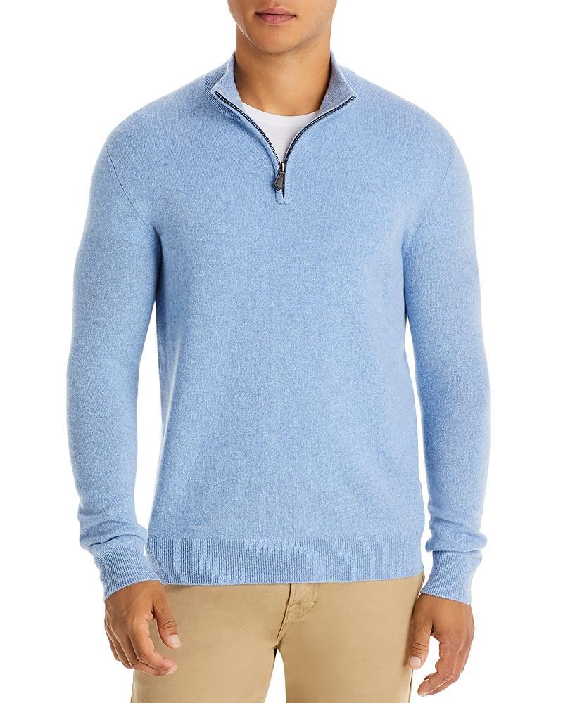 The Mens Store at Bloomingdales Slate Green Cashmere Half-Zip Sweater - Exclusive Product Image