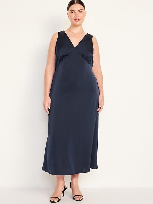 Sleeveless Satin Midi Slip Dress Product Image