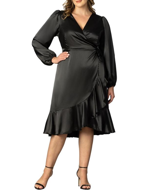 Womens Serena Satin Wrap Dress Product Image