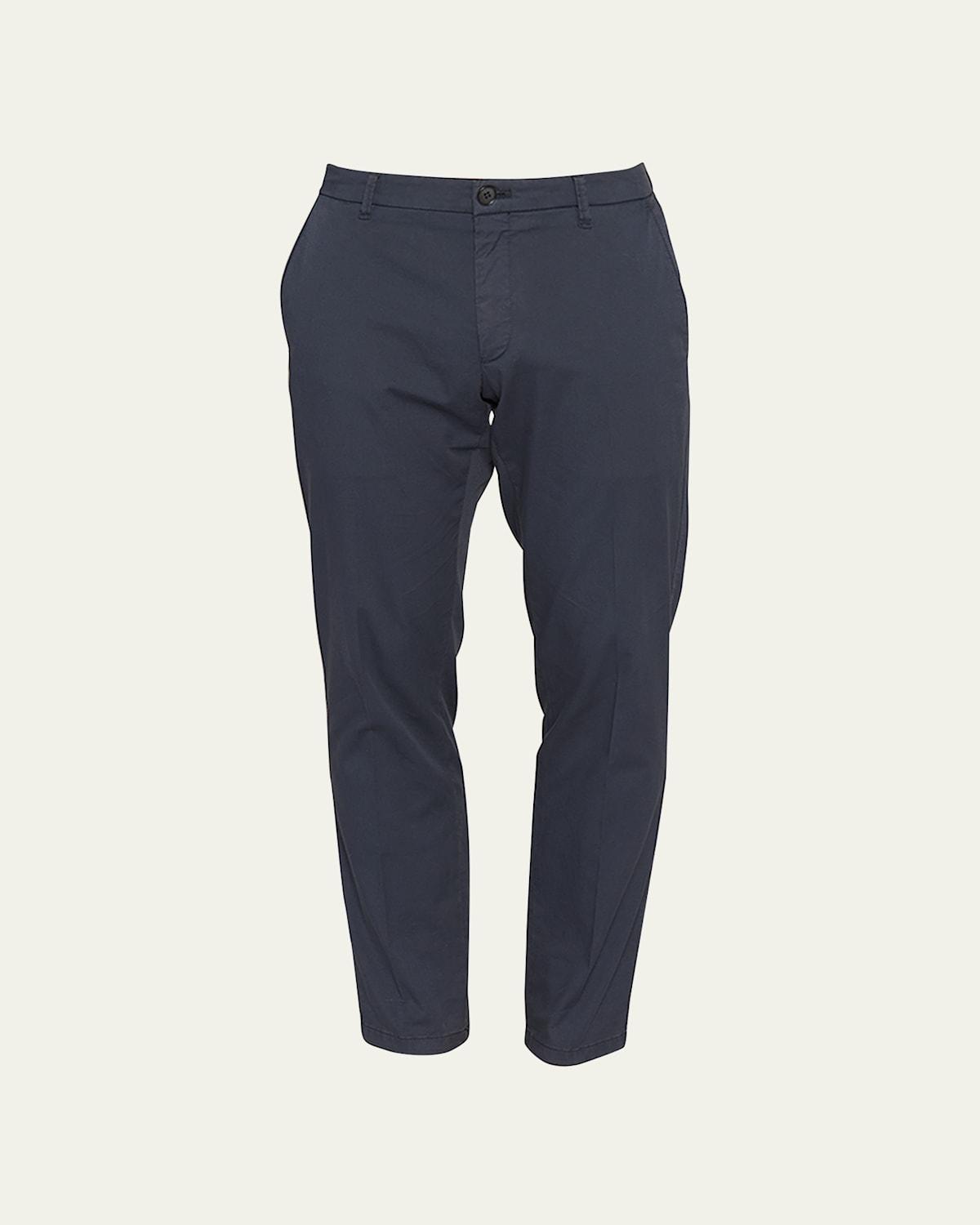 Giorgio Armani Men's Cotton-Stretch Straight Leg Pants  - SOLID BLUE NAVY - Size: 36/54 Product Image