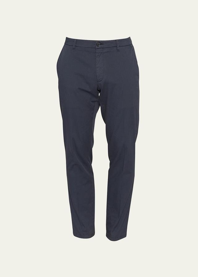 Giorgio Armani Men's Cotton-Stretch Straight Leg Pants  - SOLID BLUE NAVY - Size: 36/54 Product Image