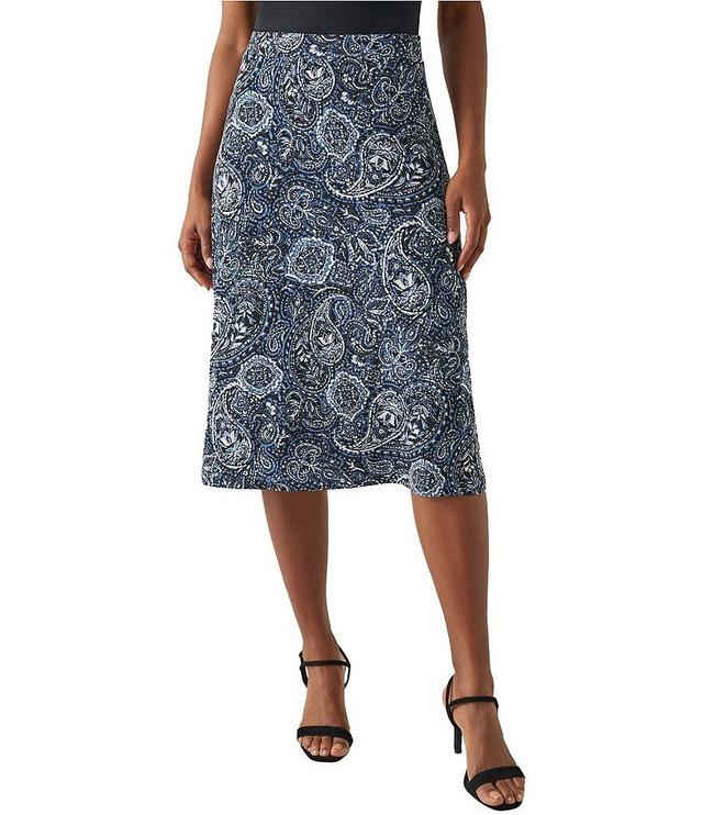 Kasper Petite Size Printed A-Line Midi Skirt Product Image