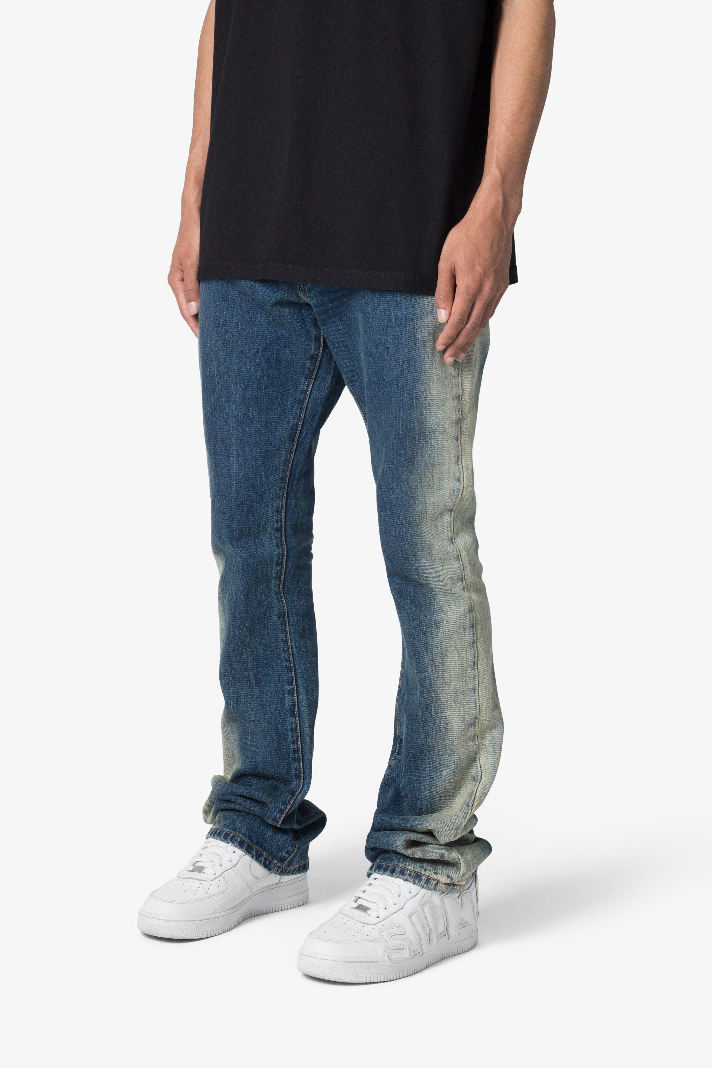 B674 Spray Flared Denim - Blue Product Image