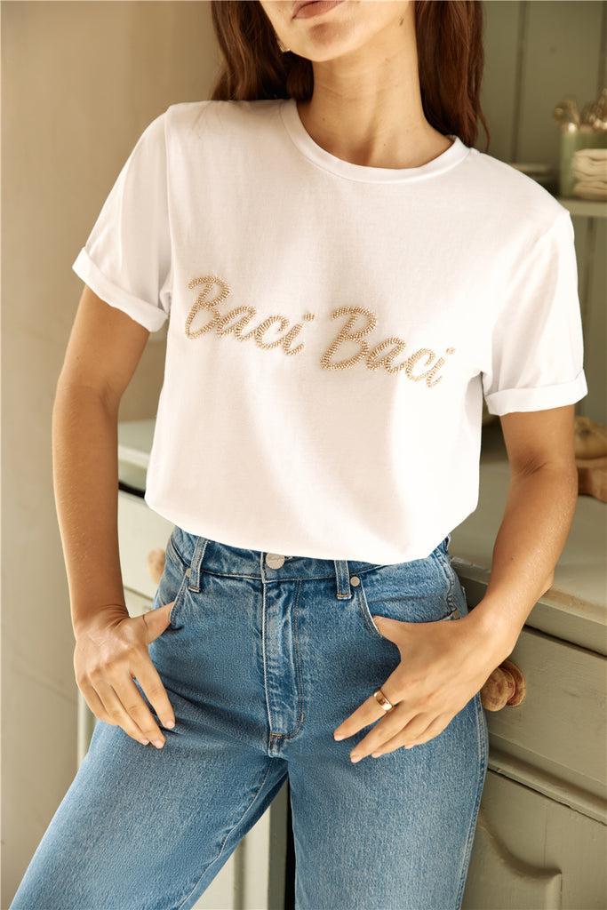 Baci Baci T-Shirt Top White Product Image