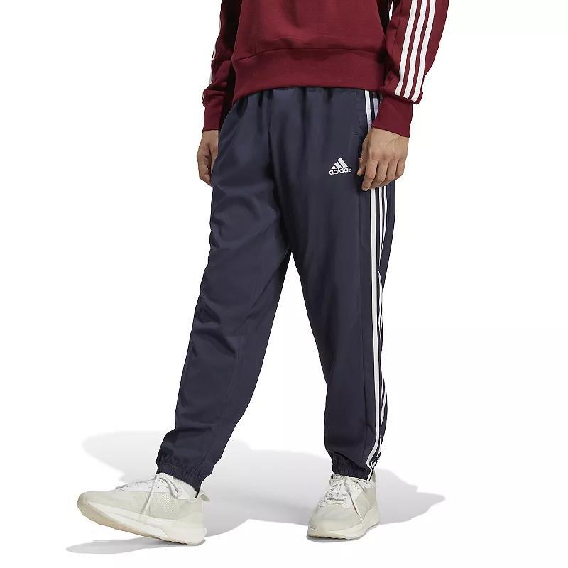 Big & Tall adidas AEROREADY Essentials Elastic Cuff Woven 3-Stripes Pants, Mens Product Image