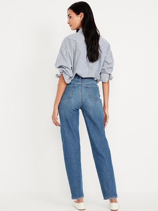 High-Waisted Built-In Warm OG Straight Ankle Jeans Product Image