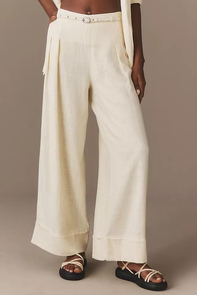 By Anthropologie Linen City Beach Trouser Pants Product Image