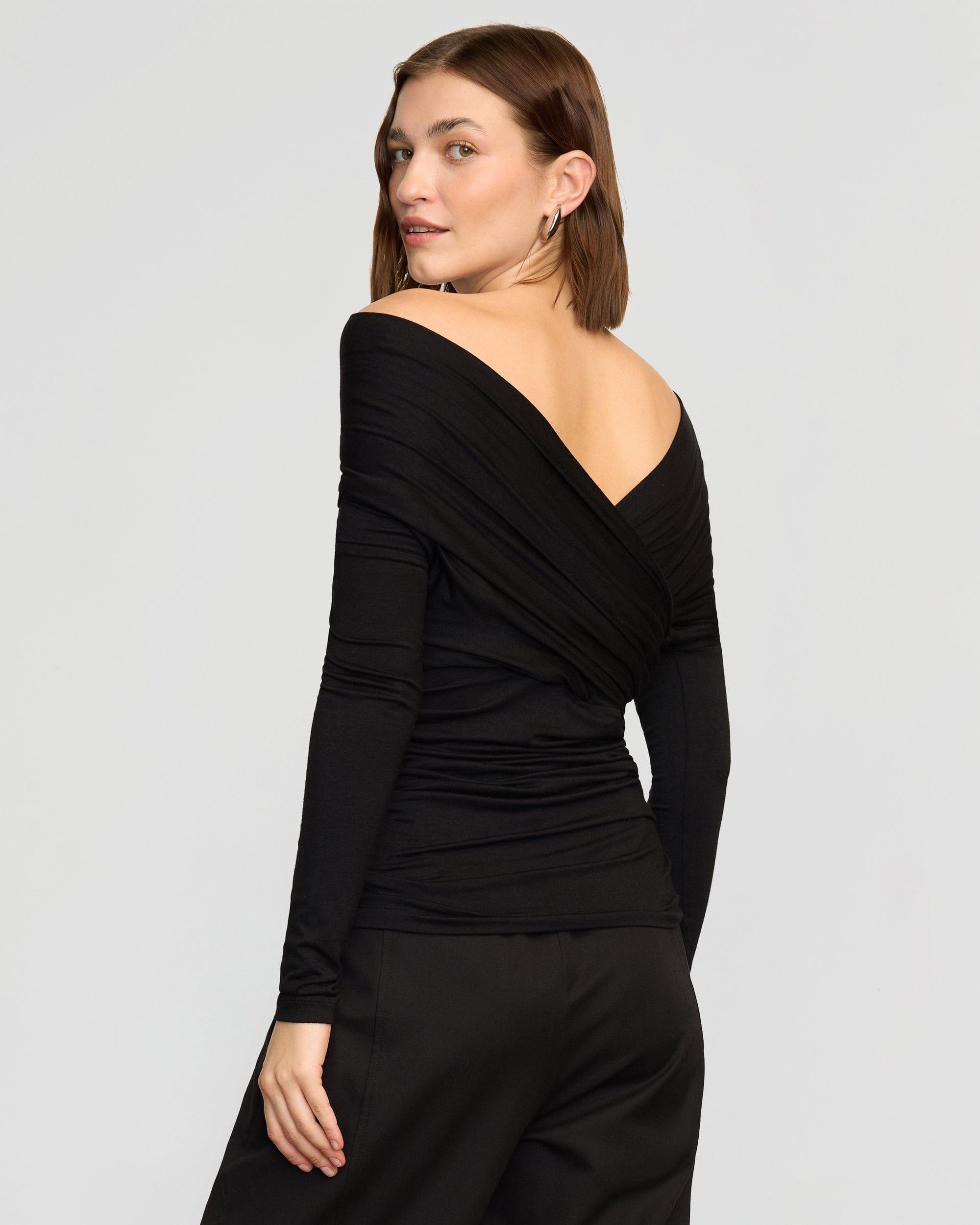 Theresa Ruched Off-Shoulder Long-Sleeve Tee Product Image