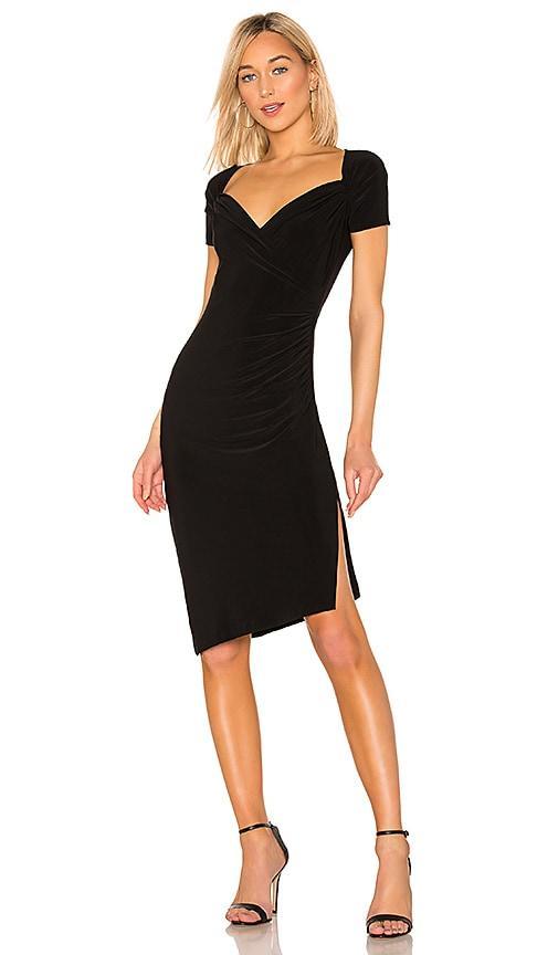 Norma Kamali Sweetheart Side Drape Dress Black. (also in S). Product Image