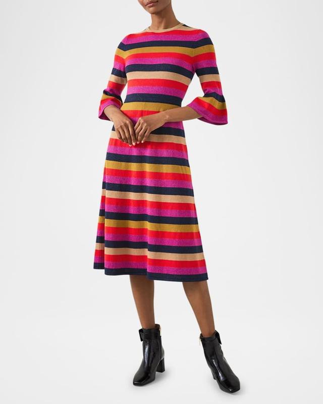 Alice Shimmer Striped Knit Midi Dress Product Image