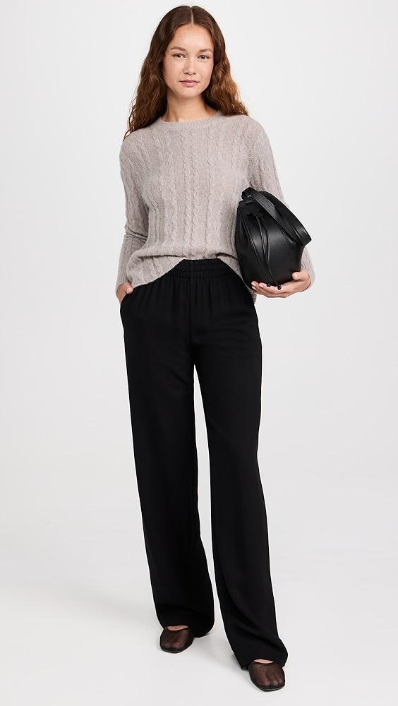 James Perse Cashmere Mid Gauge Crew Cable Sweater | Shopbop Product Image