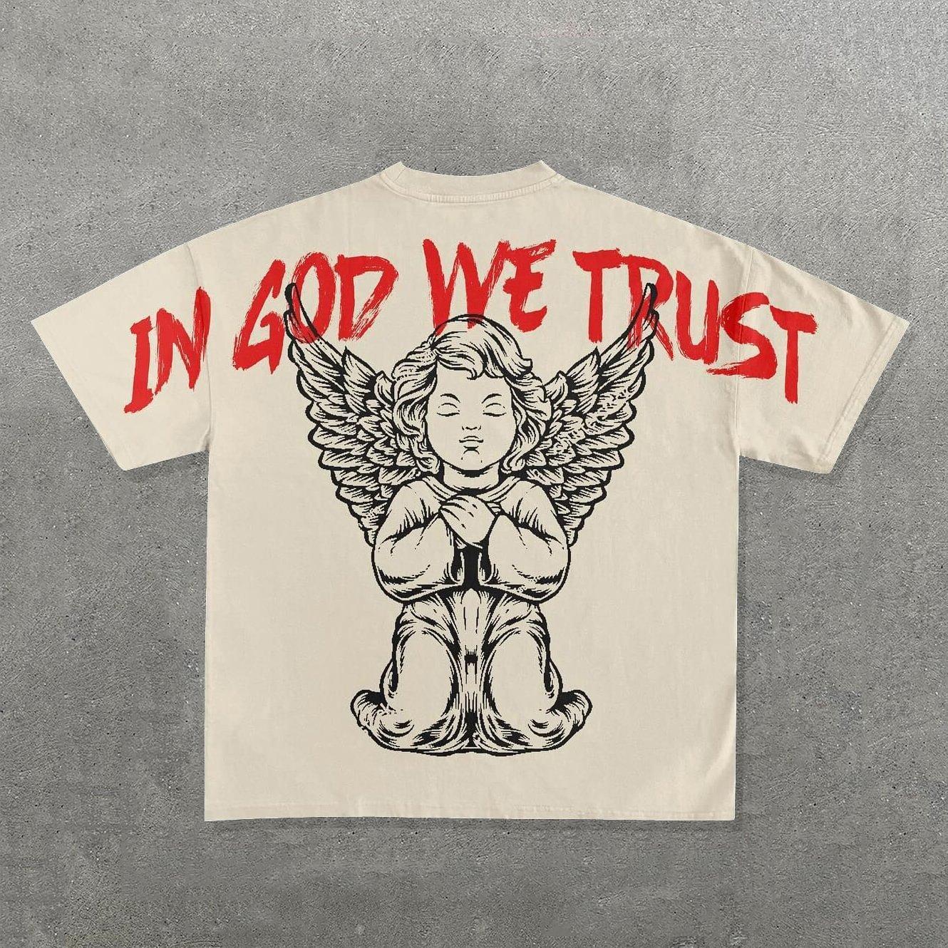 Sopula Angel In God We Trust Graphic Cotton T-Shirt Product Image