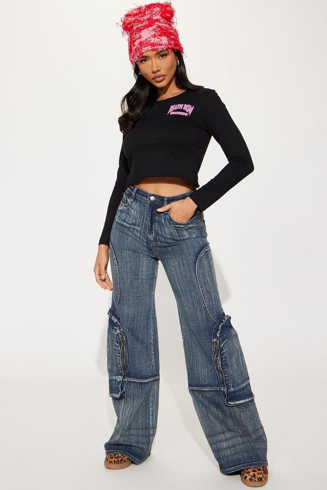 Had To Pop Out Stretch Cargo Jeans - Medium Wash Product Image