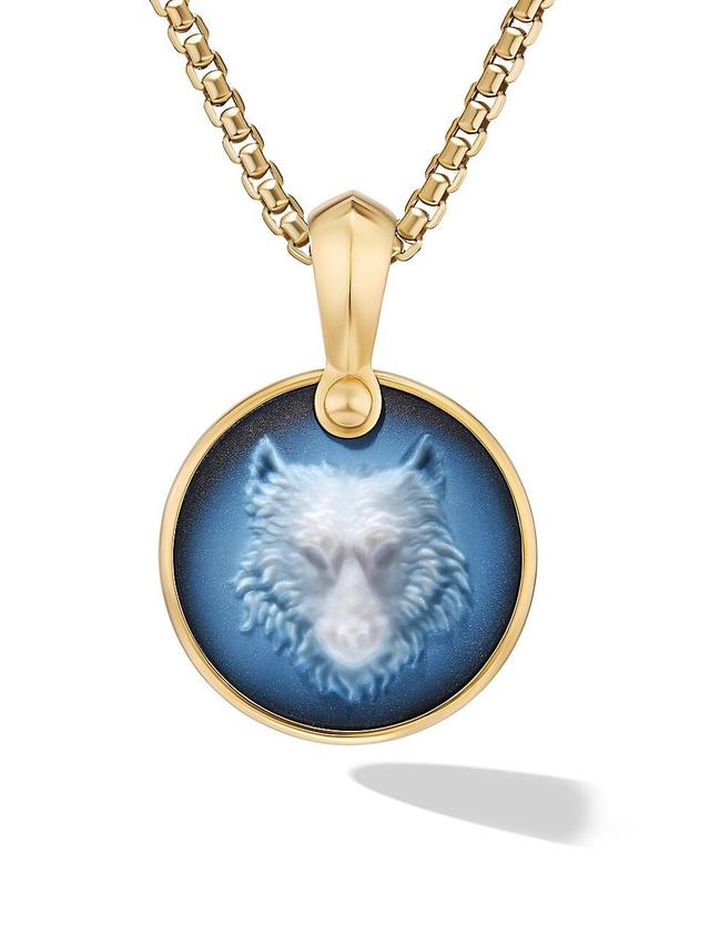 Mens Petrvs Wolf Amulet in 18K Yellow Gold Product Image