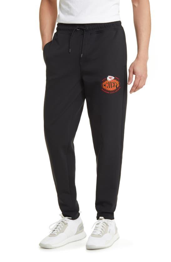 HUGO BOSS Boss X Nfl Cotton-blend Tracksuit Bottoms With Collaborative Branding In Chiefs Black Product Image