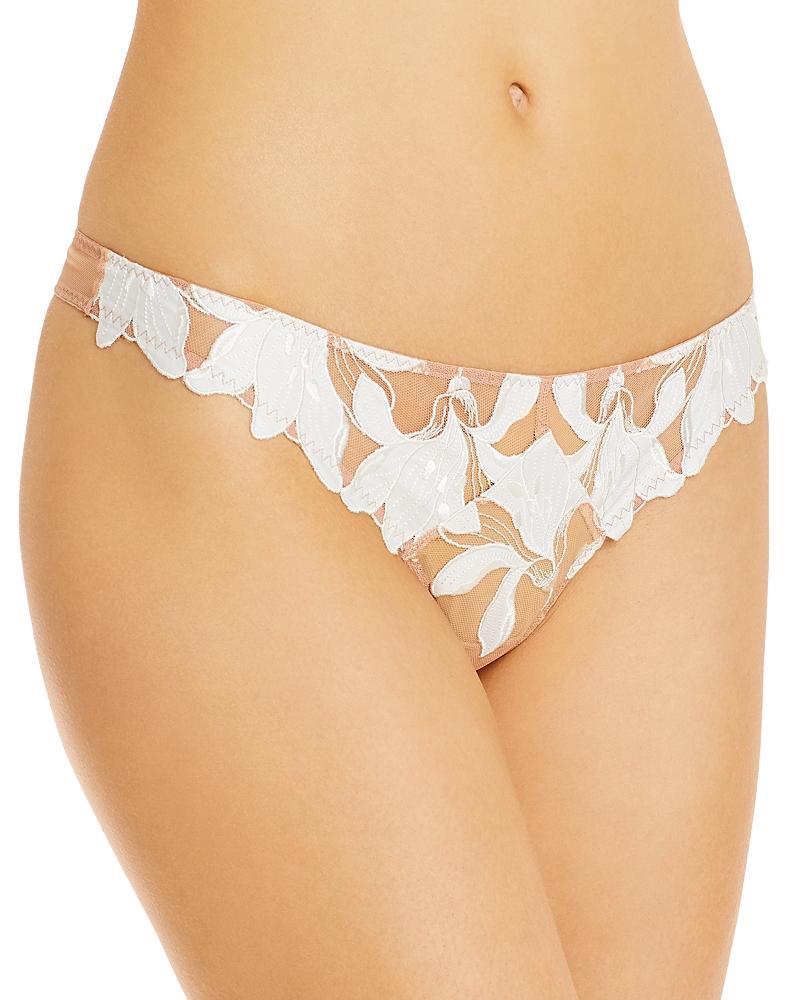 Fleur du Mal Lily Embroidered Hipster Thong Product Image