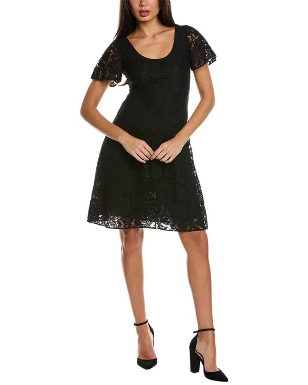 Lace A-line Dress In Black Product Image