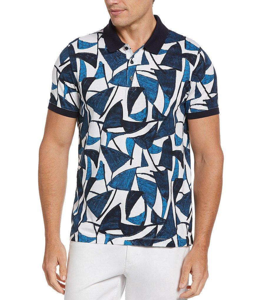 Perry Ellis Abstract Print Short Sleeve Polo Shirt Product Image