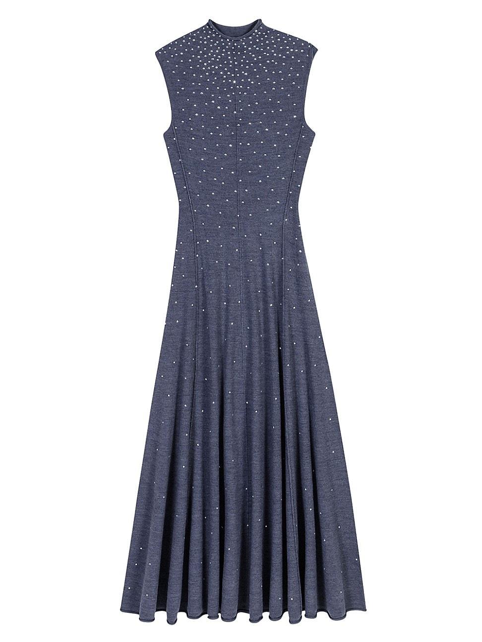 Womens Knit Maxi Dress with Rhinestones Product Image