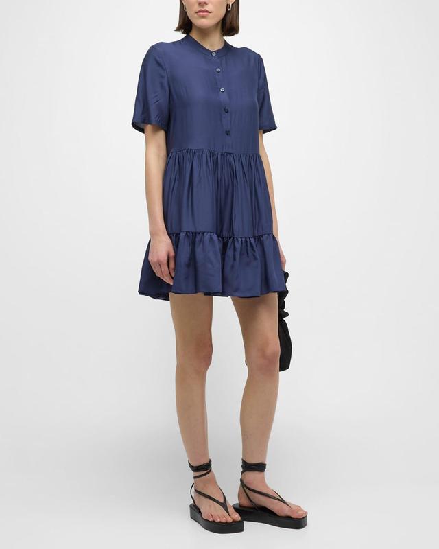 Livia Short-Sleeve Tiered Mini Dress Product Image