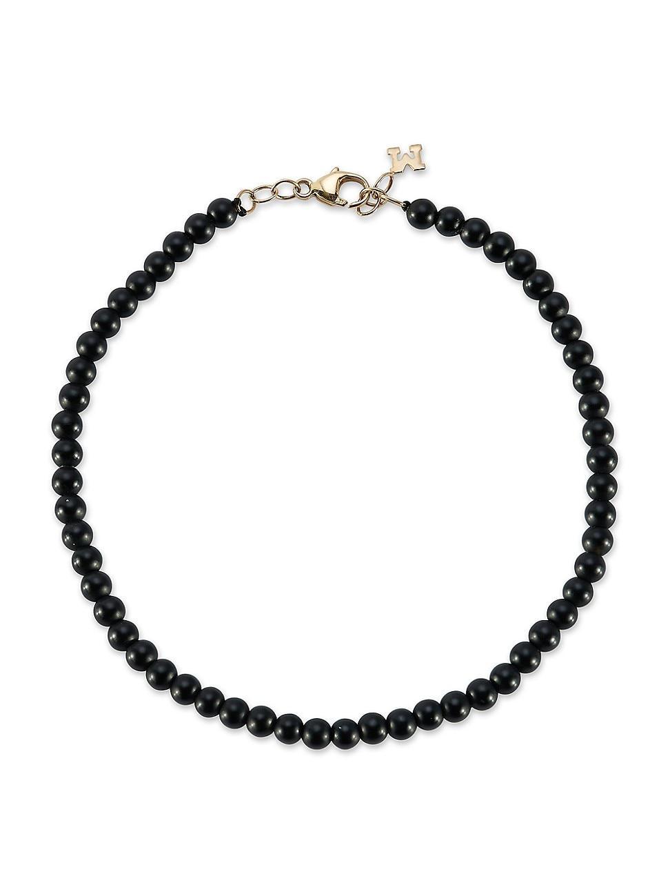 Mens 14K Yellow Gold & Onyx Bracelet Product Image