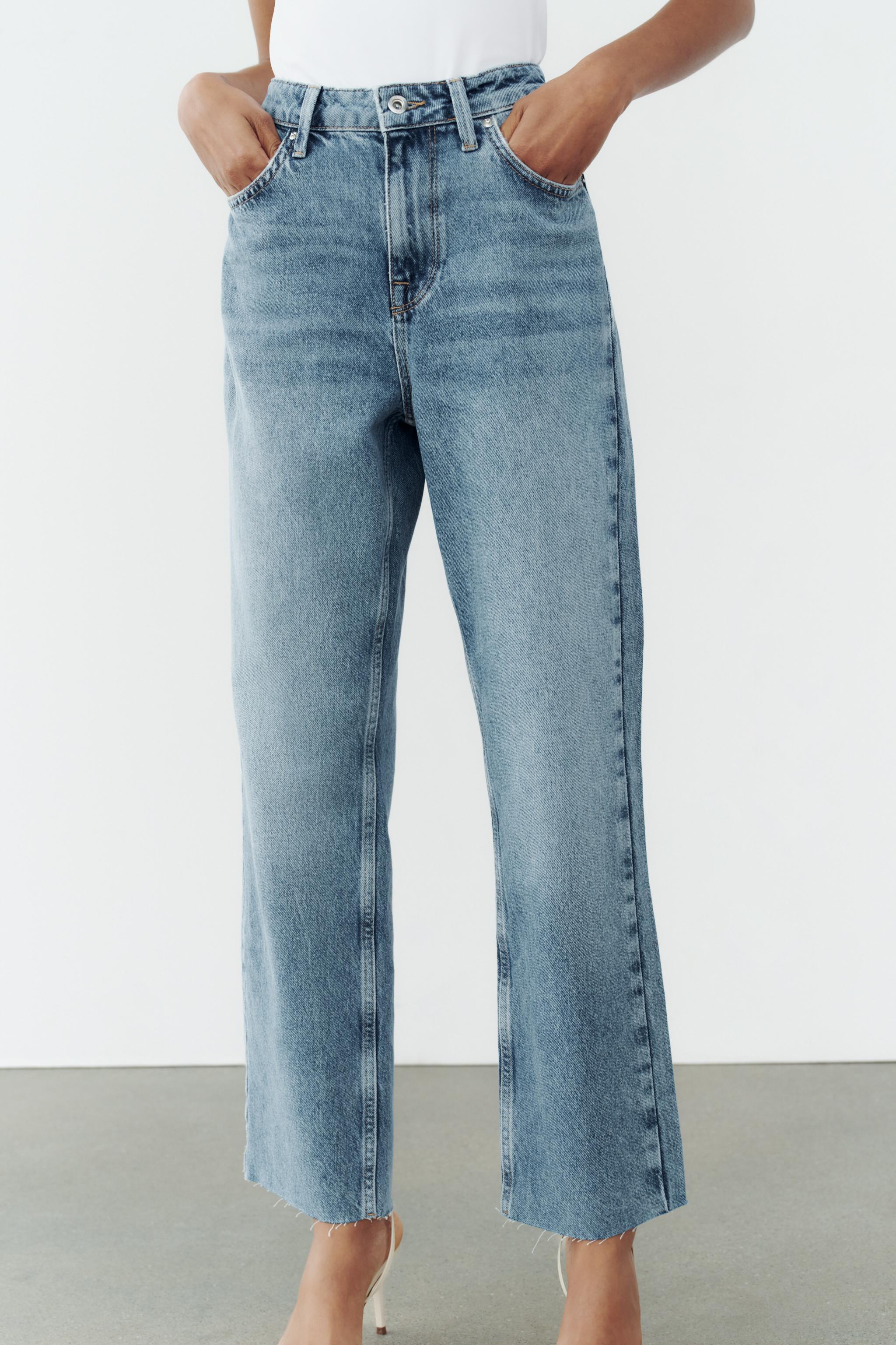 HIGH-WAISTED STRAIGHT LEG ANKLE LENGTH JEANS Z1975 Product Image