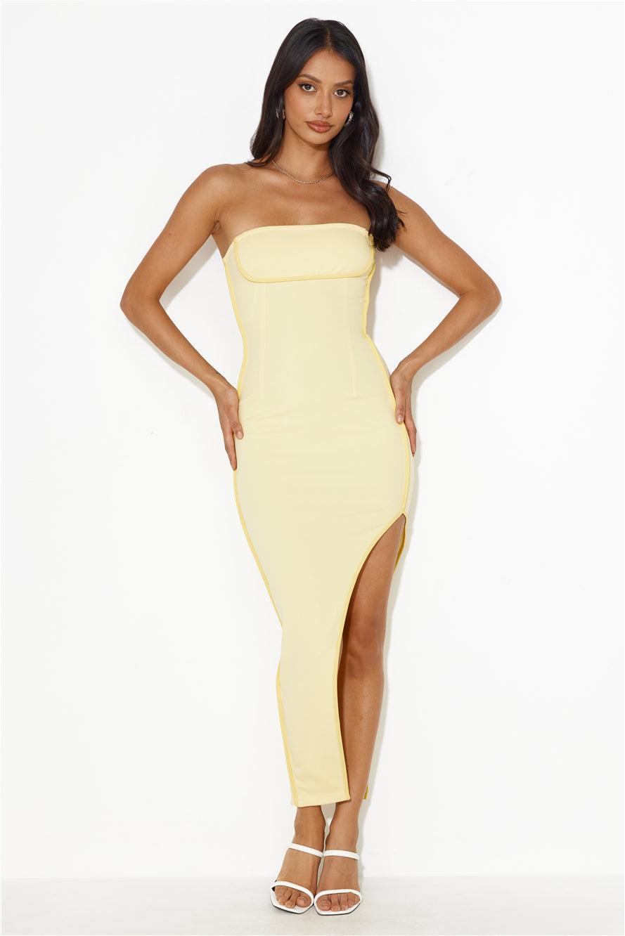 Casino Queen Midi Dress Yellow Product Image